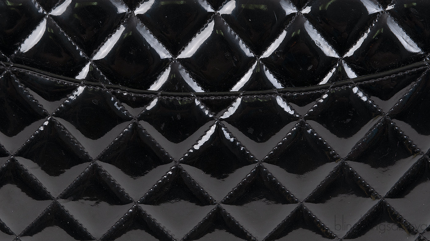 Chanel Black Patent Maxi Double Flap Quilted Bag