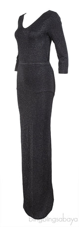 Wolford Burgundy Metallic Bodysuit & Maxi Skirt