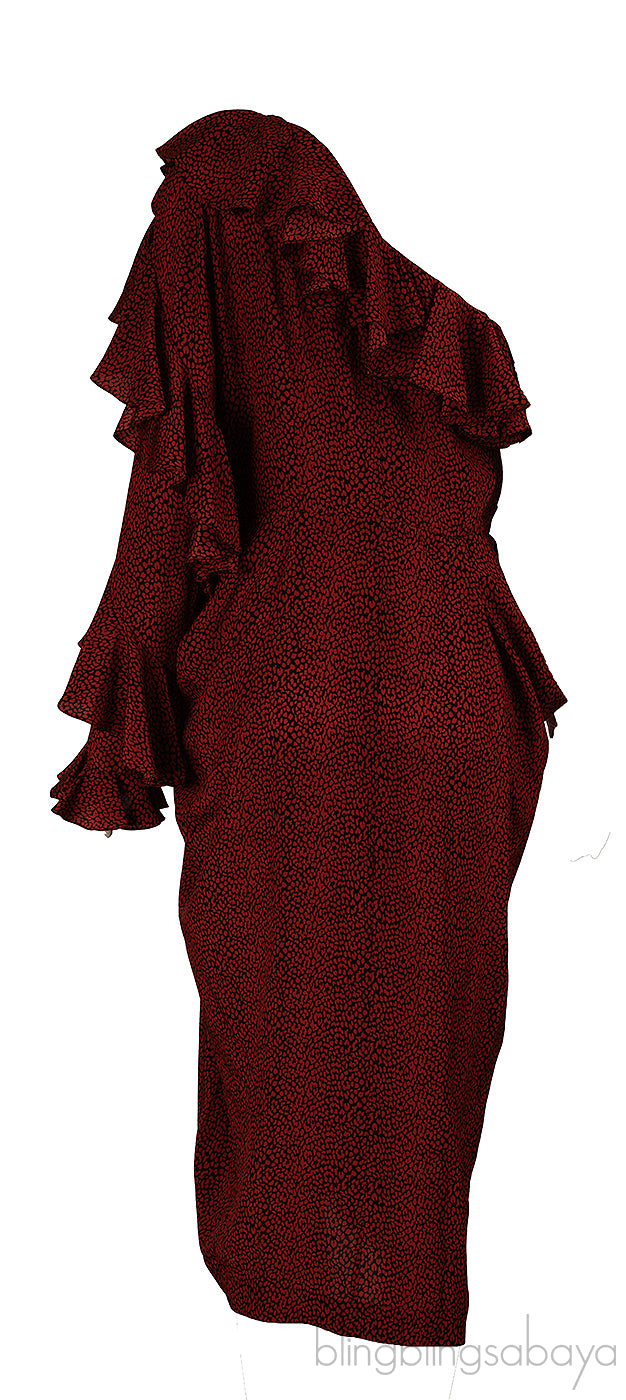 Philosophy Di Lorenzo Serafini Printed One Shoulder Dress M