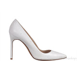 White Matte Pointed Toe Heels