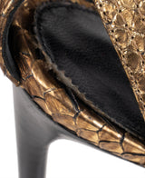 Tom Ford Gold Python Strappy Sandals