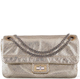 Gold Perforated Drill Flap Bag