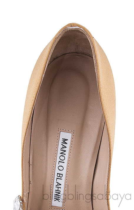 Nadira Gold Crystal Satin Pump