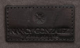 Grey Long Crocodile Clutch