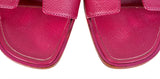 Hermes Rose Magenta  Epsom Oran Sandals 36