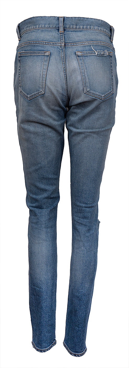 Saint Laurent Paris Blue Distressed Denim
