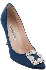 Navy Blue Satin Hangisi Pump