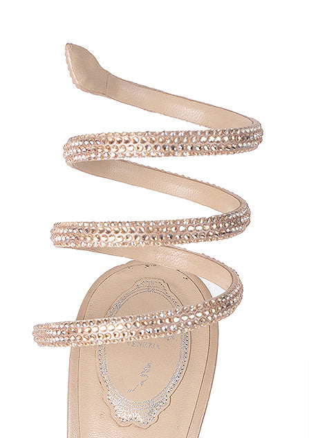Rene Caovilla Cleo Nude 105 Crystal Sandals