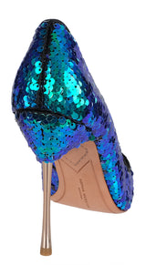 Sophia Webster  Blue Coco Sequined Heels