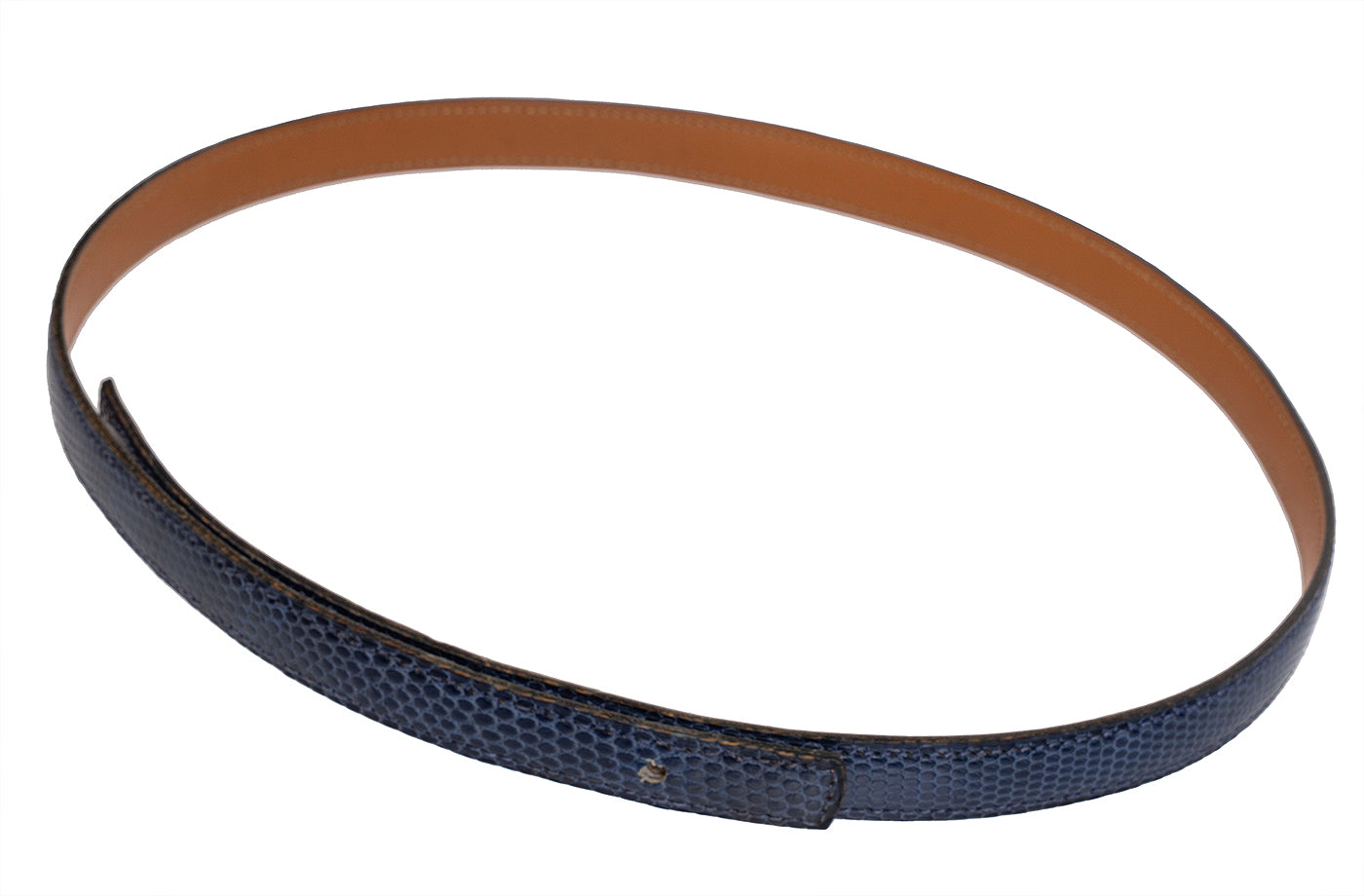 Hermes Vintage  Blue Lizard 16 mm Belt Strap