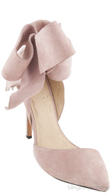 Old Rose Bow Suede Pump