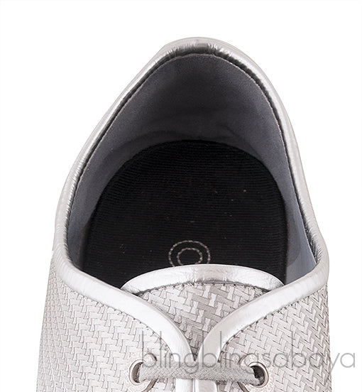 CC Silver Lace Up Cap Toe Shoes