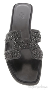 Black Oran Strass Sandals