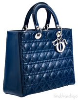Large Navy Blue Lady Dior