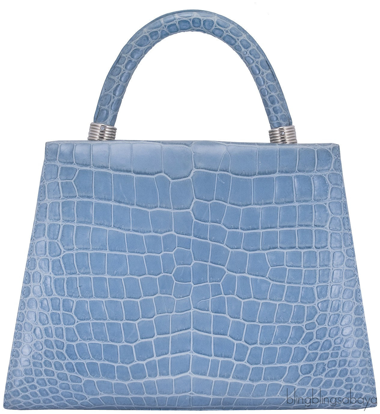 Cesare Furs Blue Gray Crocodile Handbag