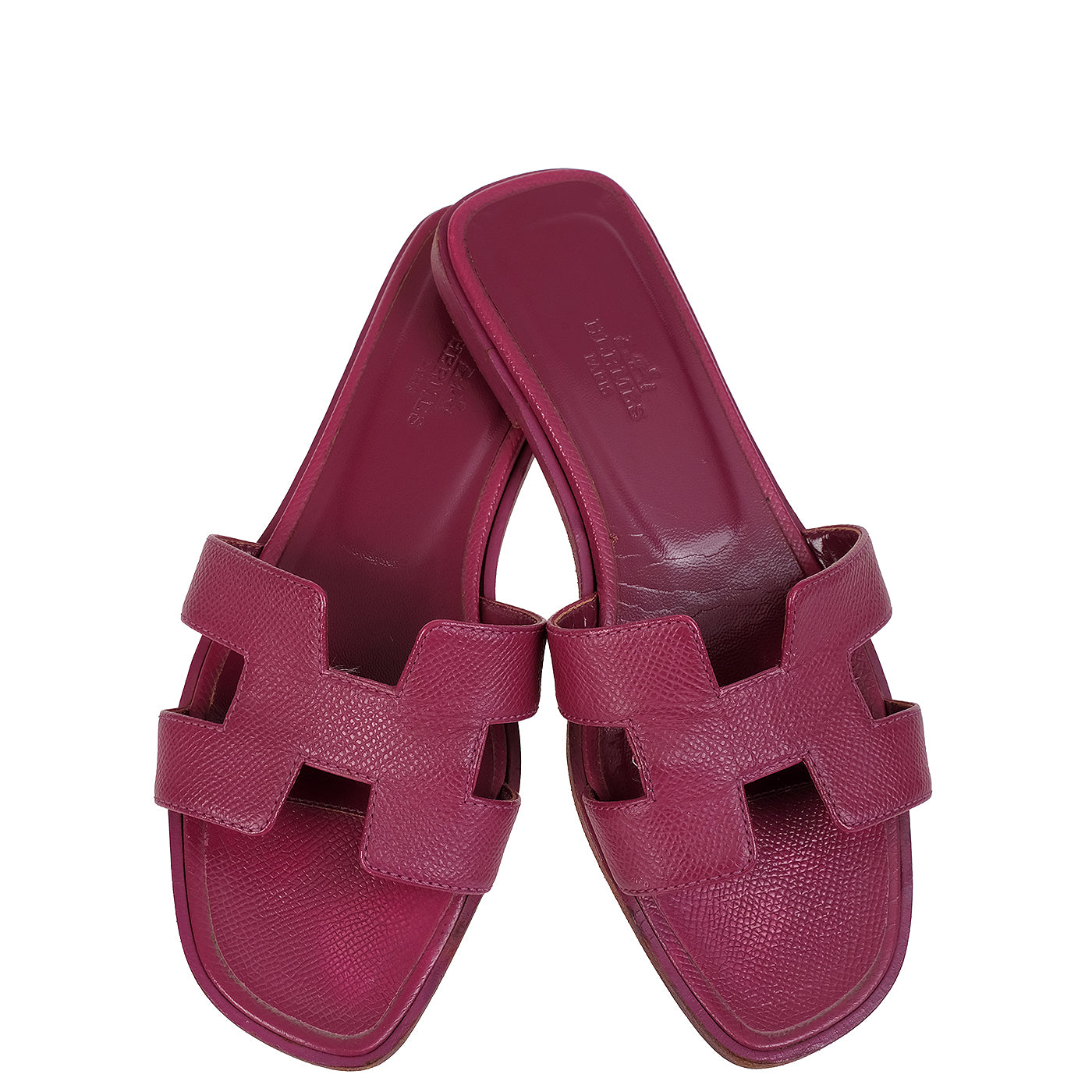 Hermes Rose Magenta  Epsom Oran Sandals 36