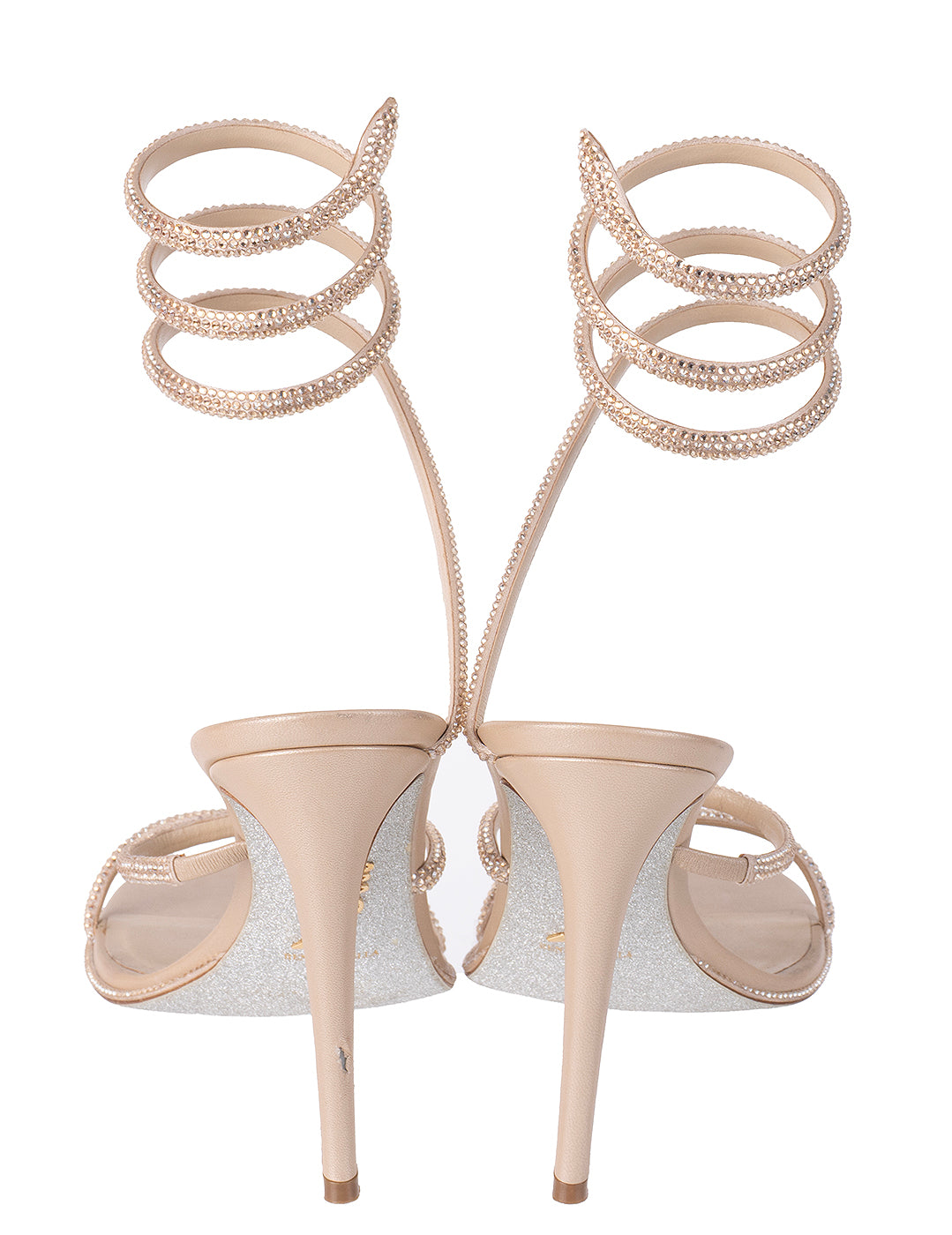 Rene Caovilla Cleo Nude 105 Crystal Sandals