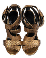 Tom Ford Gold Python Strappy Sandals