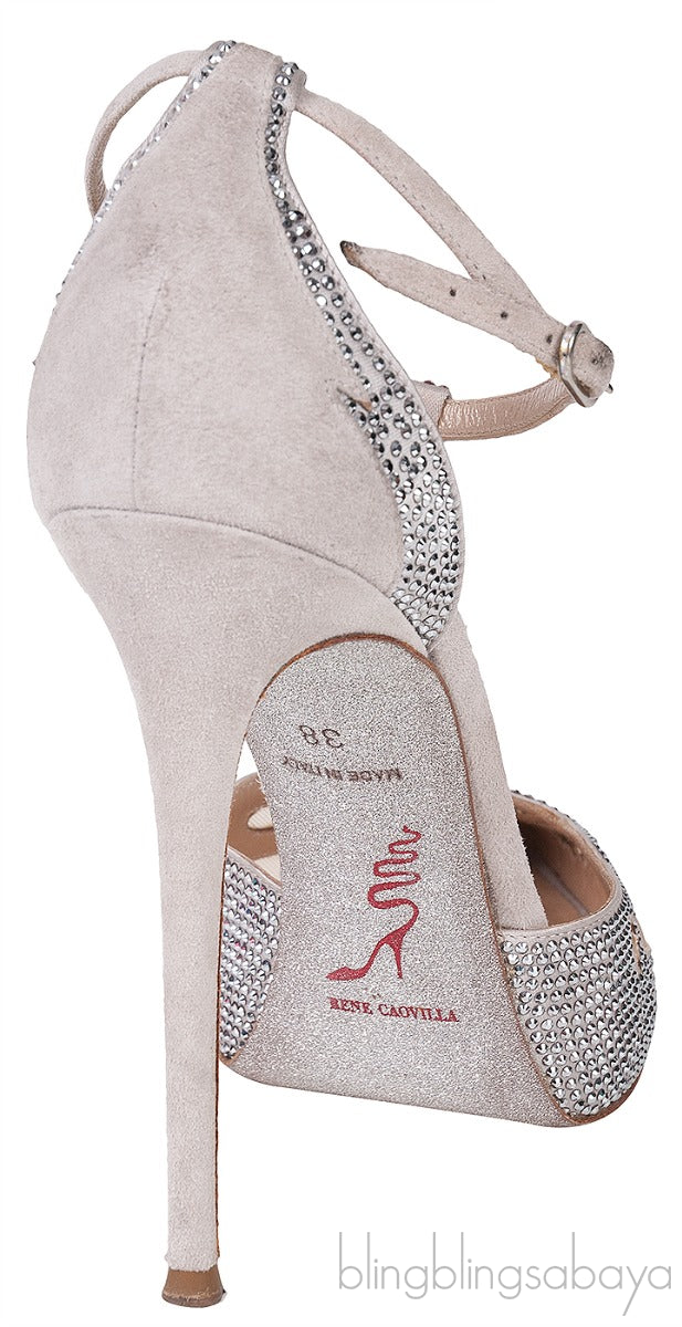 Crystal Emb. Mesh Trimmed Pumps