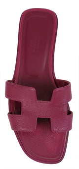 Hermes Rose Magenta  Epsom Oran Sandals 36