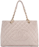 Beige Caviar Shopping Tote