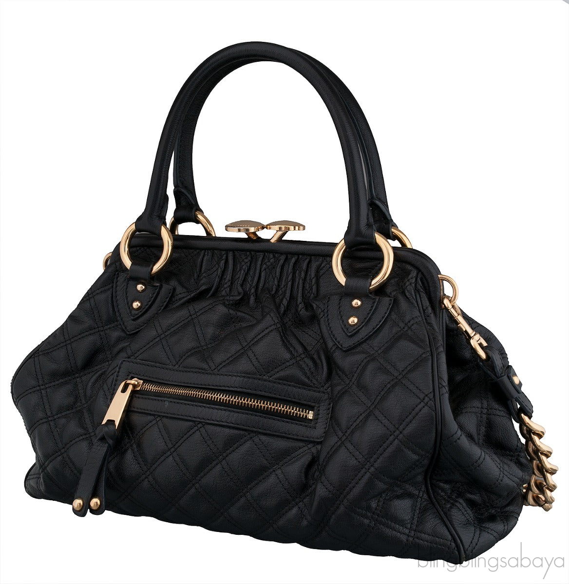 Black Quilted Stam Bag