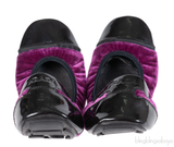Prada Velvet Purple & Black Sport Ballet Flats