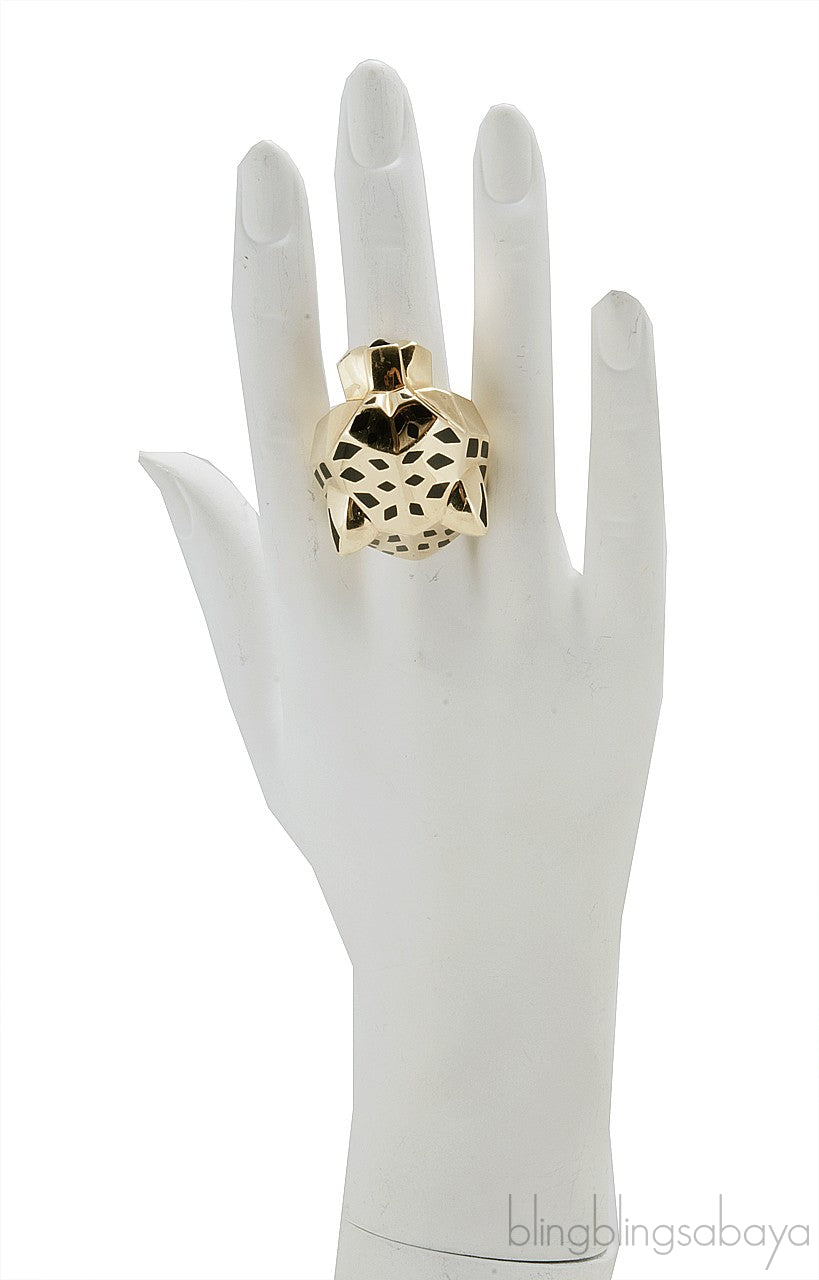 Yellow Gold Panthere Head Ring