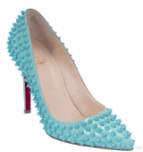 Pigalle Spikes Aquamarine Pump