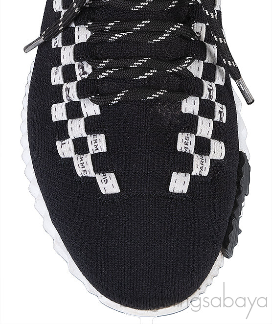 Black with Orange Flex Sneakers