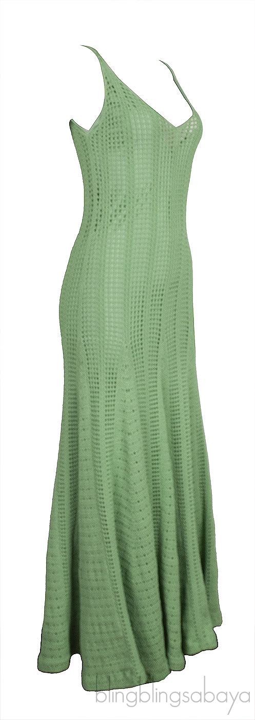 Green Crocheted Maxi Dress
