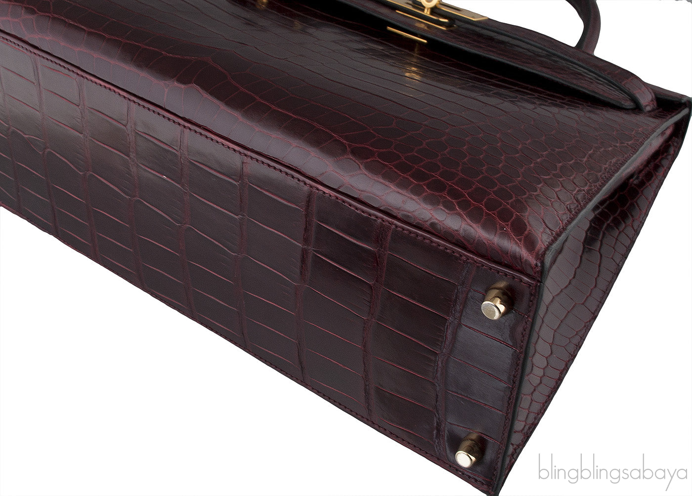 Kelly 35 Sellier Bordeaux Porosus