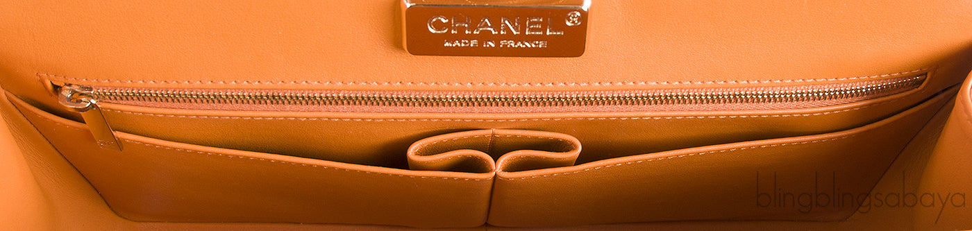 Classic Orange Crocodile Jumbo Flap Bag