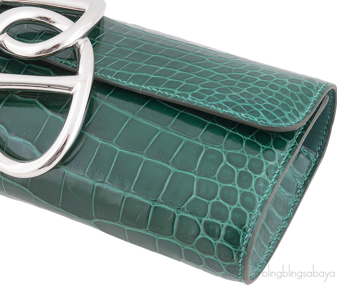 Egee Emerald Crocodile Clutch