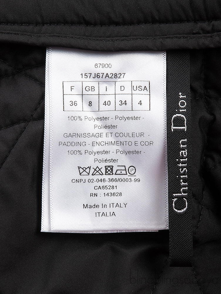 Christian Dior Black Quilted  A-line Midi Skirt