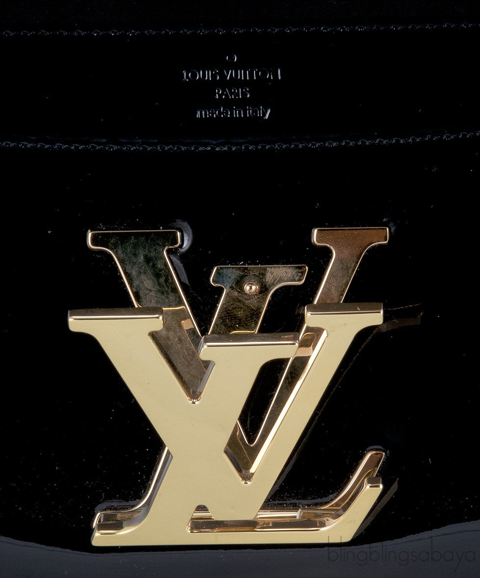 Louise Black Patent Clutch
