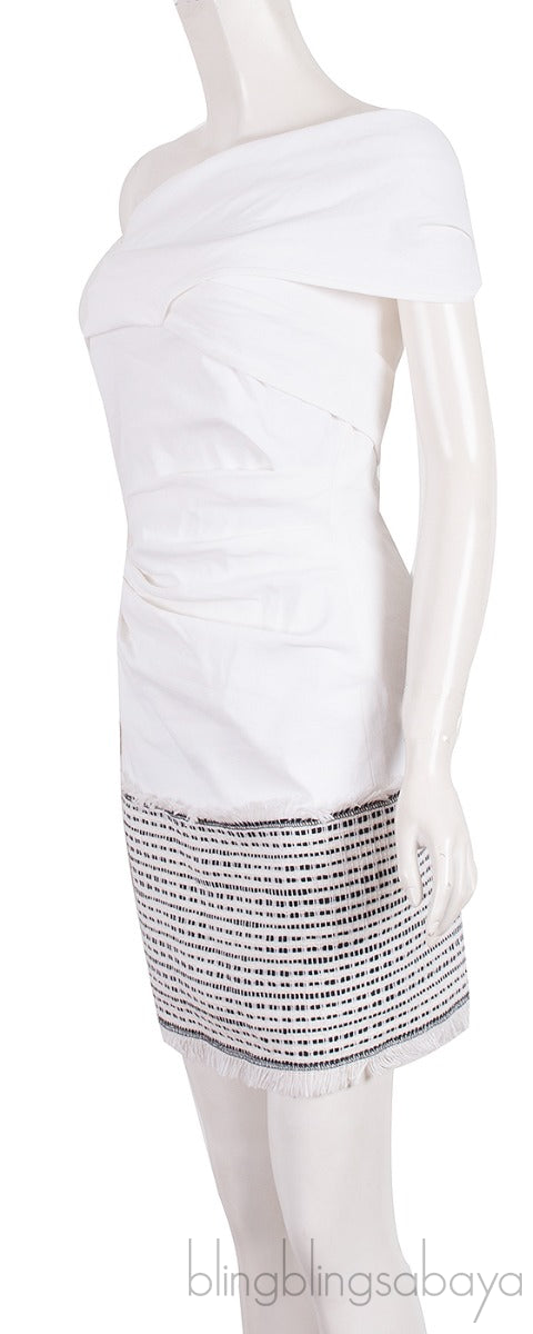 One Shoulder Tweed Mini Dress