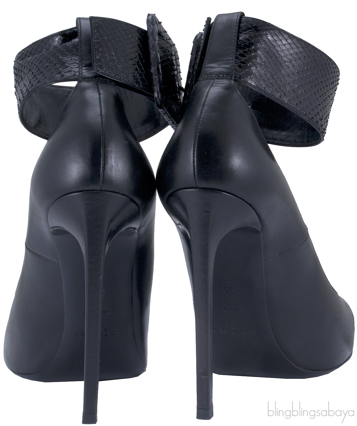 Escarpin Black Python Strap Heels