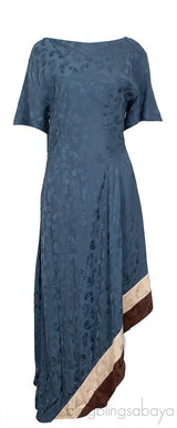 Tri-color Printed Asymmetrical Hem Dress