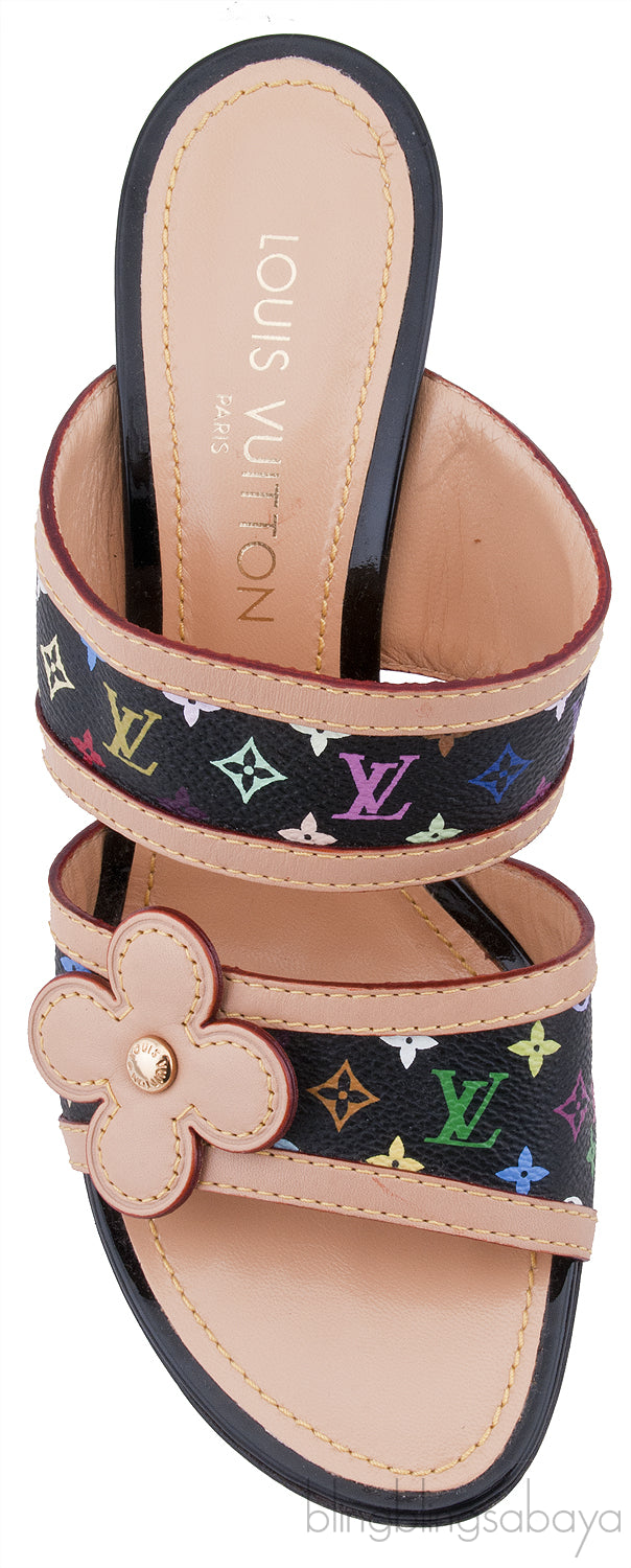 Multicolor Monogram Printed Sandals