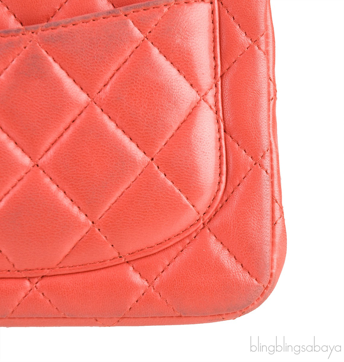 Coral Quilted Mini Flap Bag