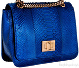 Blue Python Square Shoulder Bag