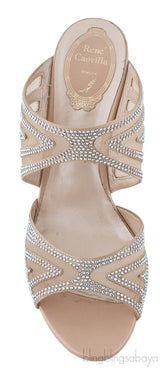 Mesh Crystal Wedge Mule