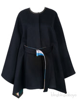 Black Belted Cape Coat