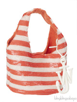 JW Anderson Mini Sequin Orange White Shopper Bag