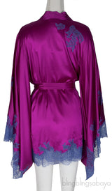 Fuchsia Lace Trimmed Cami Dress & Robe