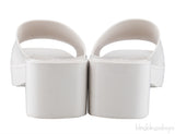 White Rubber Slide Sandals