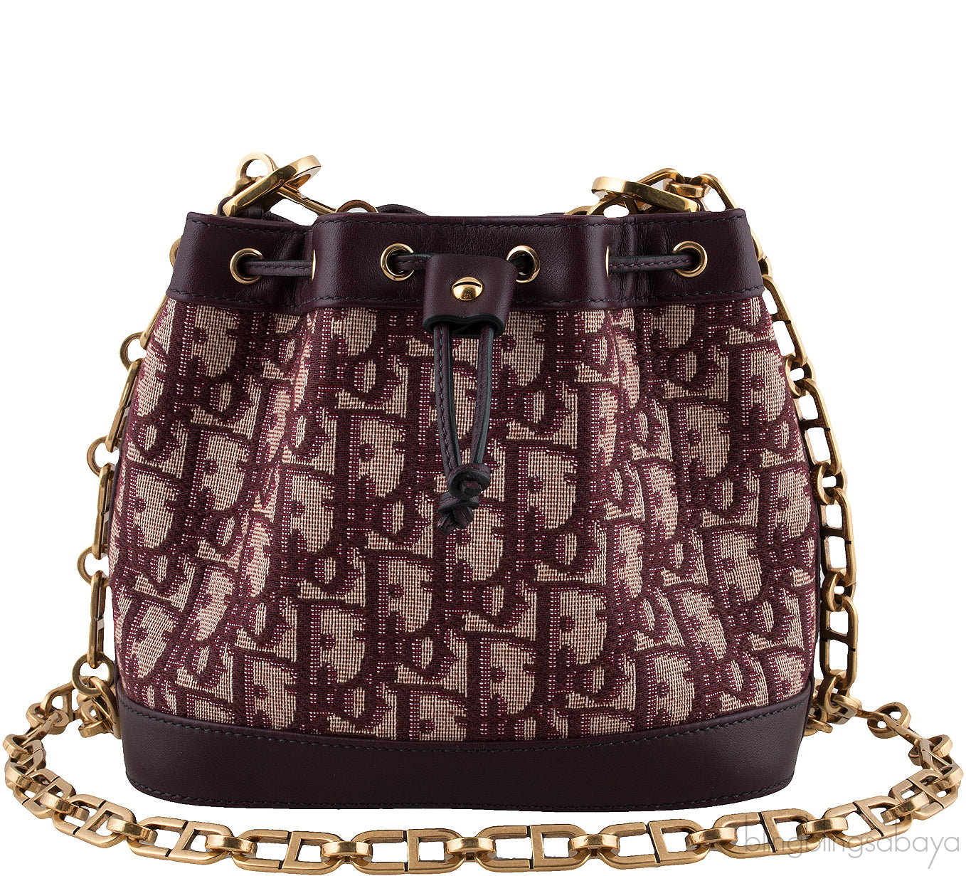 Oblique Drawstring Mini Bucket Bag