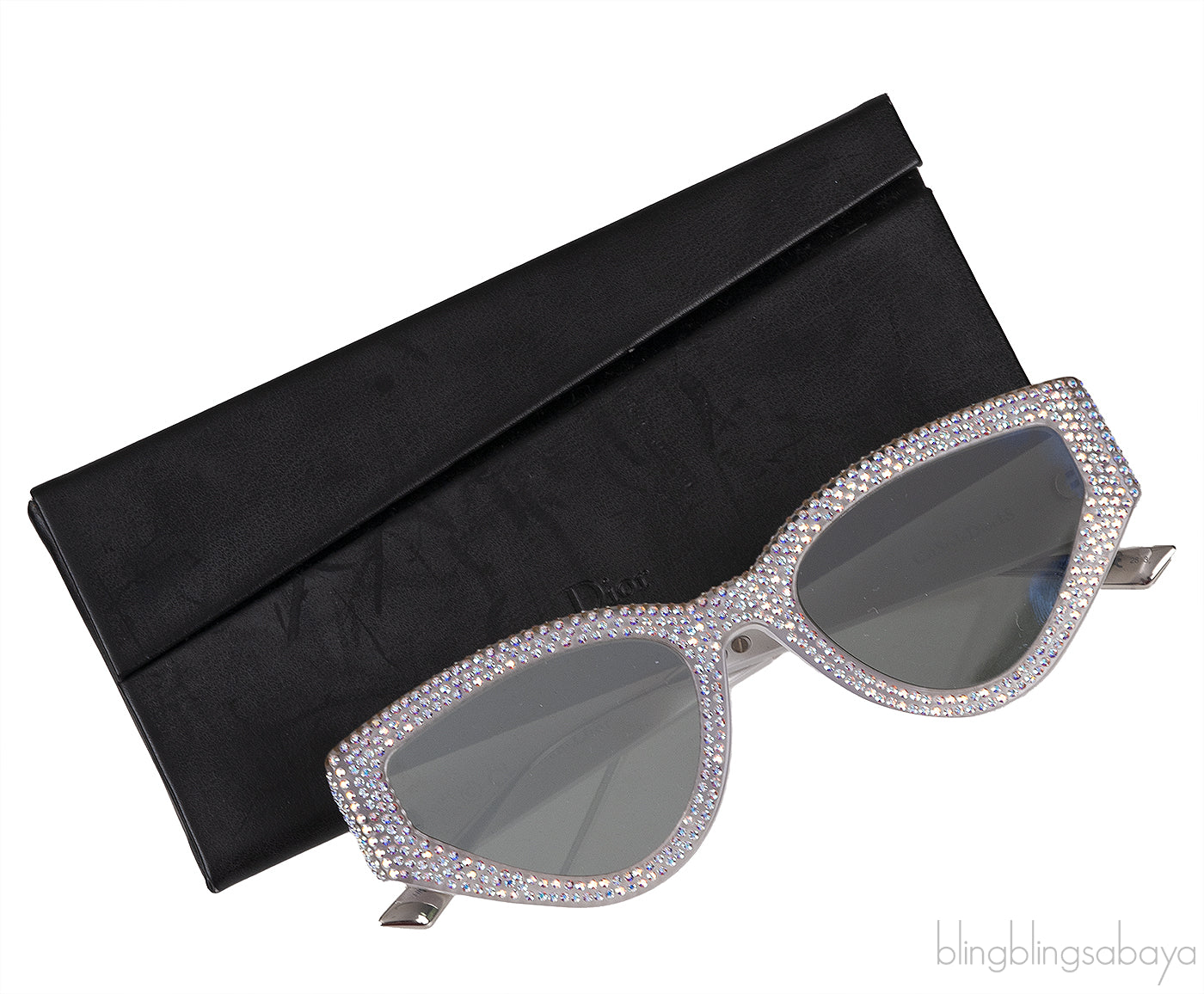 CatStyleDior 1S Silver Crystal Sunglasses