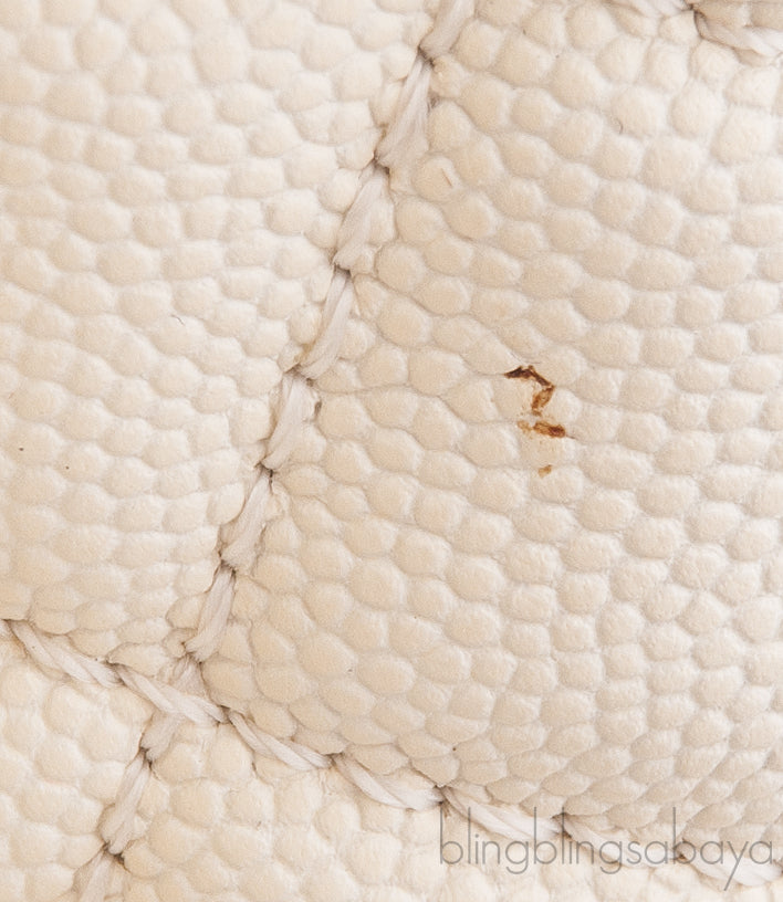 Coco White Caviar w/ Red Lizard Handle bag